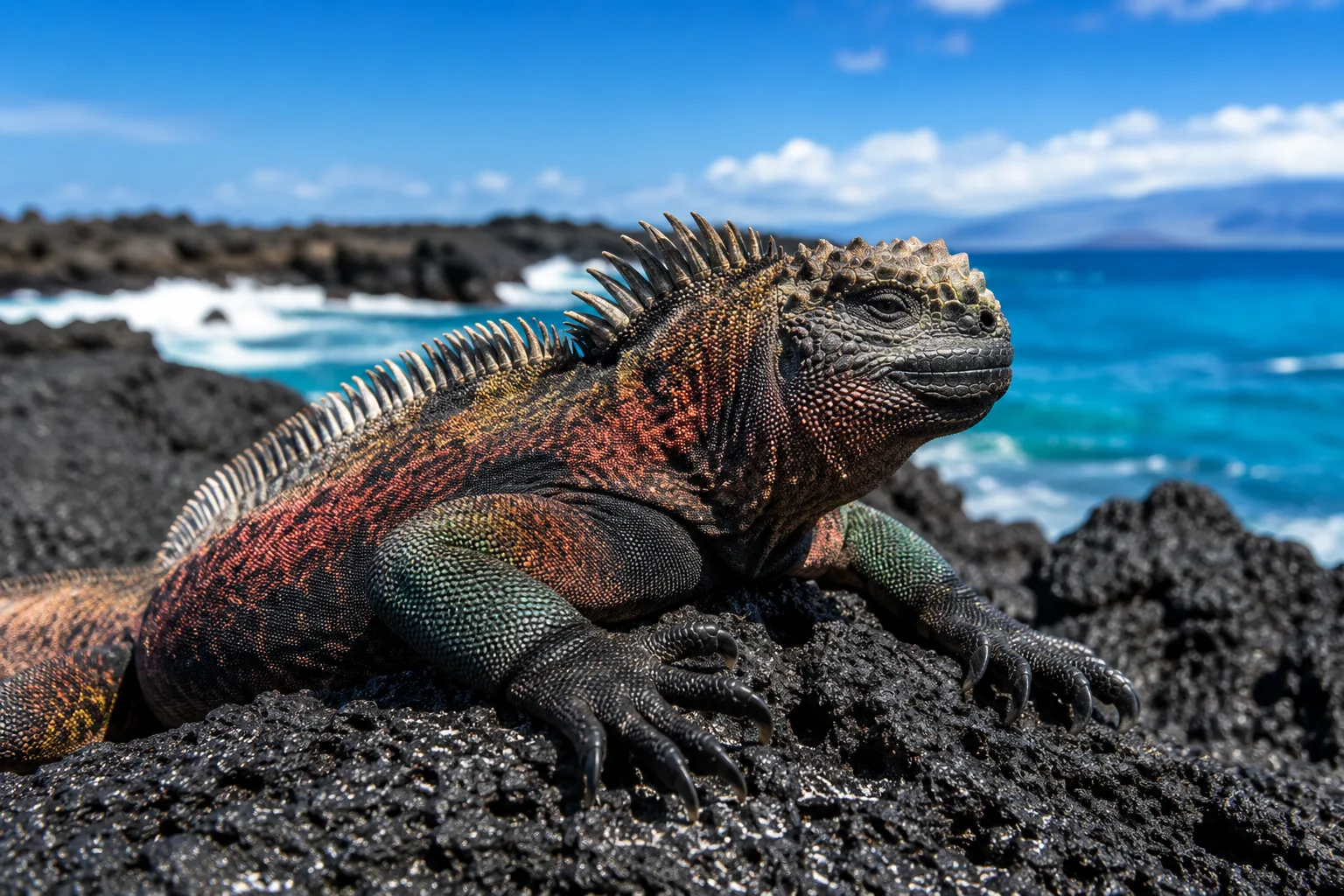 Iguana marina de Galápagos — fauna endémica única en el mundo